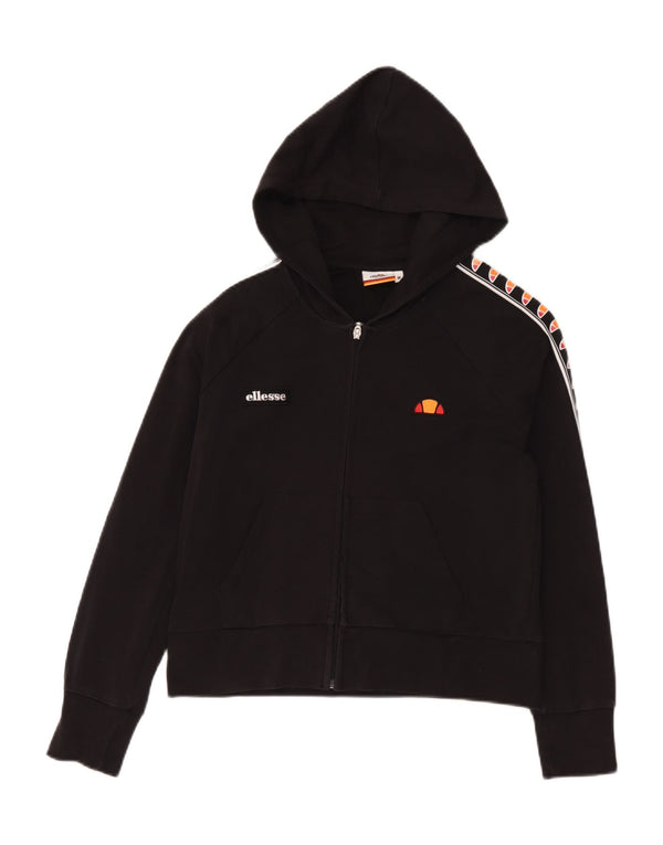 Ellesse ženski džemper s kapuljačom s patentnim zatvaračem UK 14 srednje crni pamuk