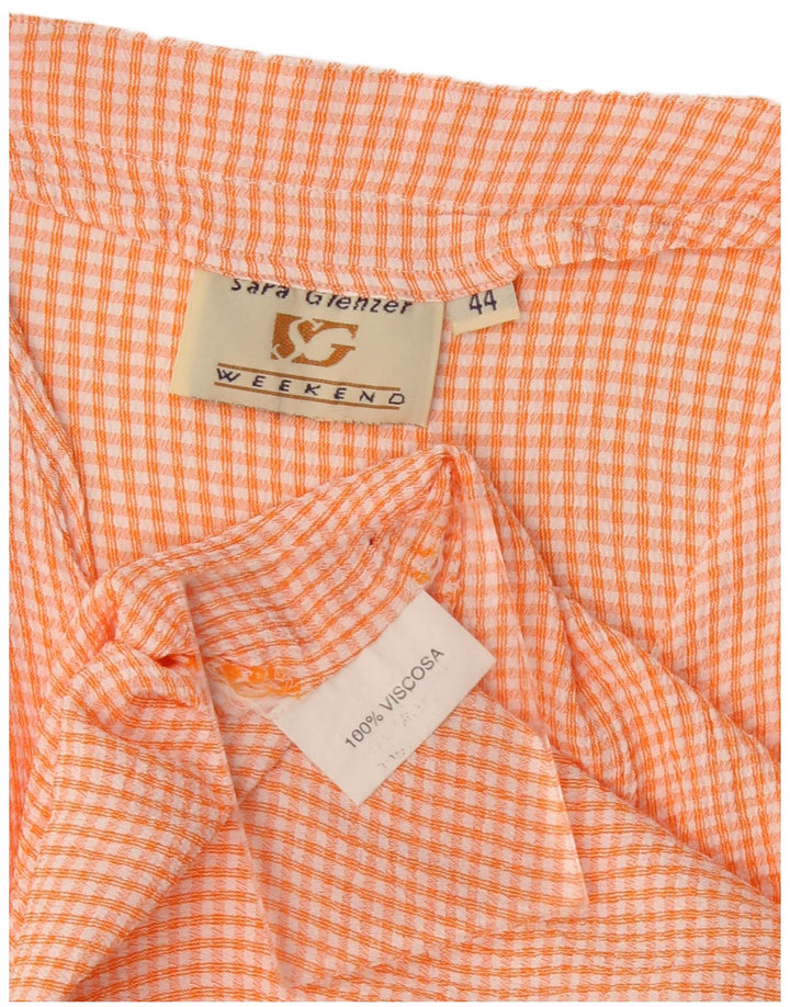 Sara Glenzer Ženska vikend košulja Bluza IT 44 Srednje narančasta Gingham