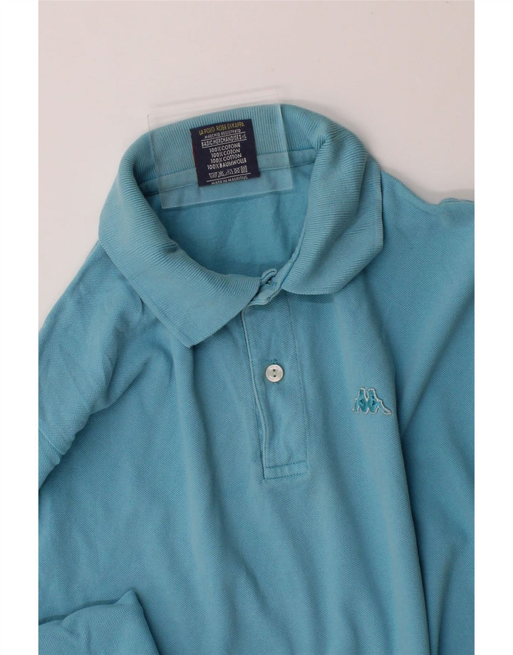 KAPPA Mens Polo Shirt Medium Blue Cotton Vintage Kappa and Second-Hand Kappa from Messina Hembry 