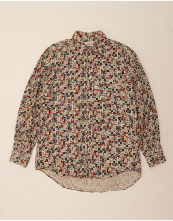 Sisley muška košulja opuštenog kroja XL, višebojni geometrijski pamuk