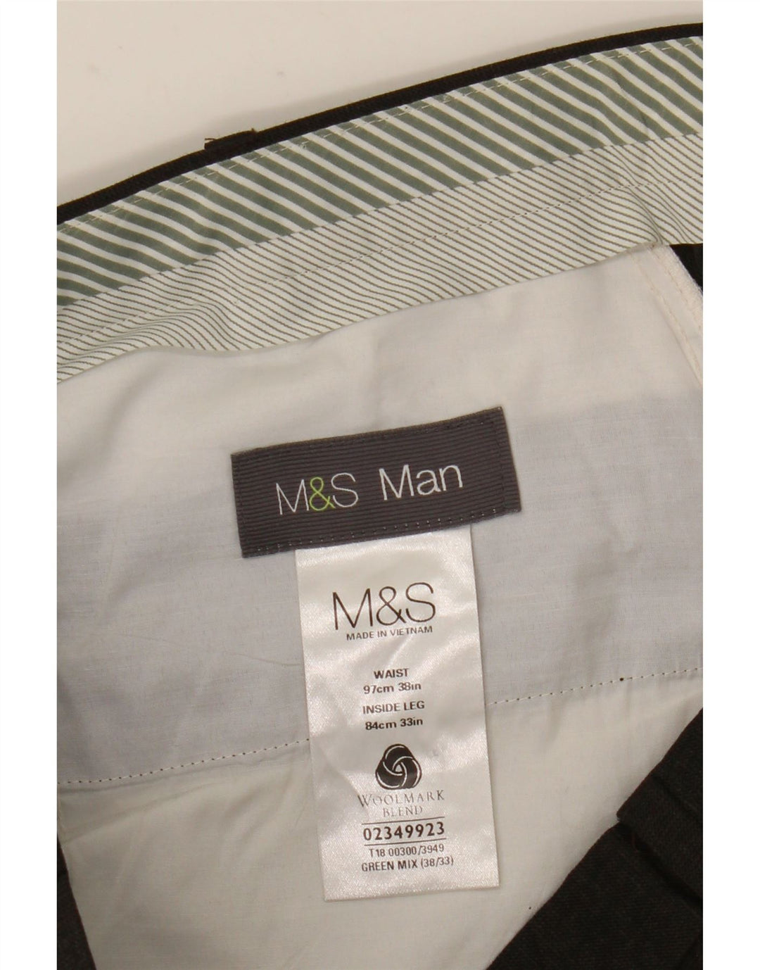Marks & Spencer muške hlače ravnog odijela W38 L33 Smeđe vunene