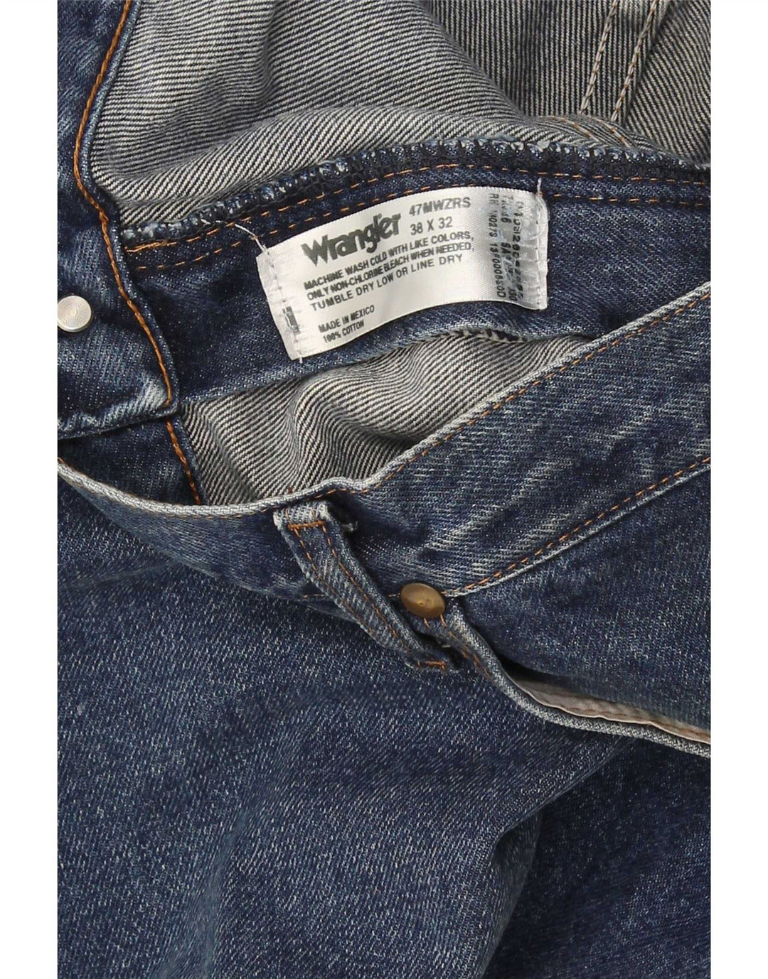 Wrangler muške ravne traperice W38 L32 plavi pamuk