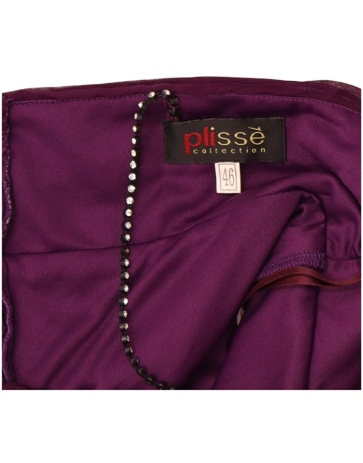 Vintage ženska okretna haljina bez rukava IT 46 veliki ljubičasti poliester