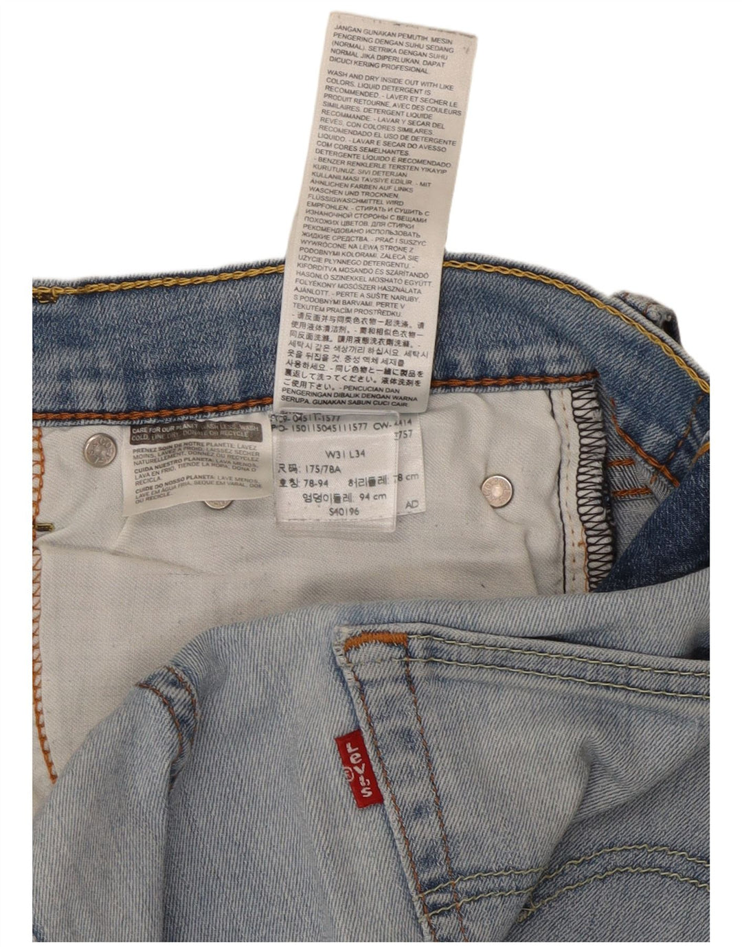 Levi's muške uske traperice W31 L34 plavi pamuk