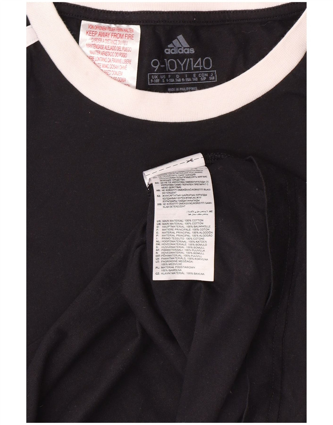 ADIDAS majica kratkih rukava za djevojčice 9-10 godina, crni pamuk