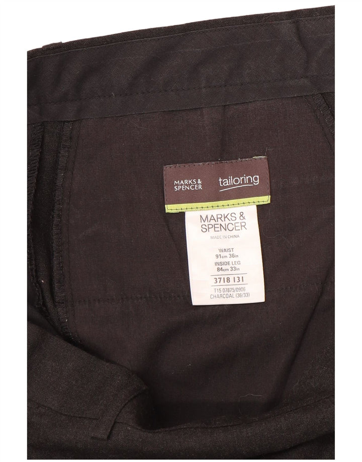 Marks & Spencer muške hlače ravnog odijela W36 L33 sivi poliester