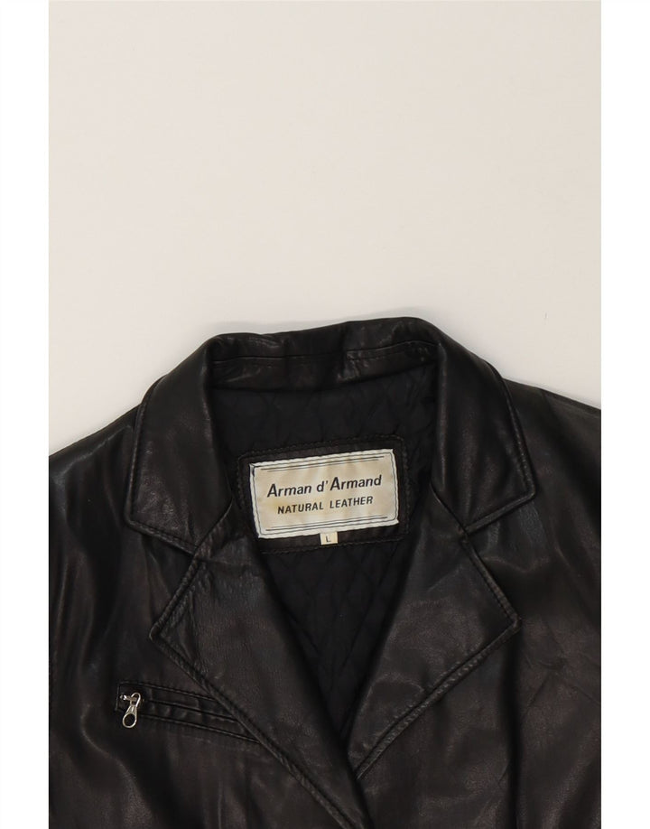 VINTAGE Womens Leather Jacket UK 16 Large Black Leather Vintage Vintage and Second-Hand Vintage from Messina Hembry 