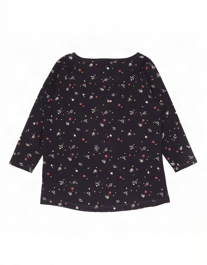 Marks & Spencer ženska majica s apstraktnim uzorkom 3/4 rukava UK 20 2XL tamnoplava