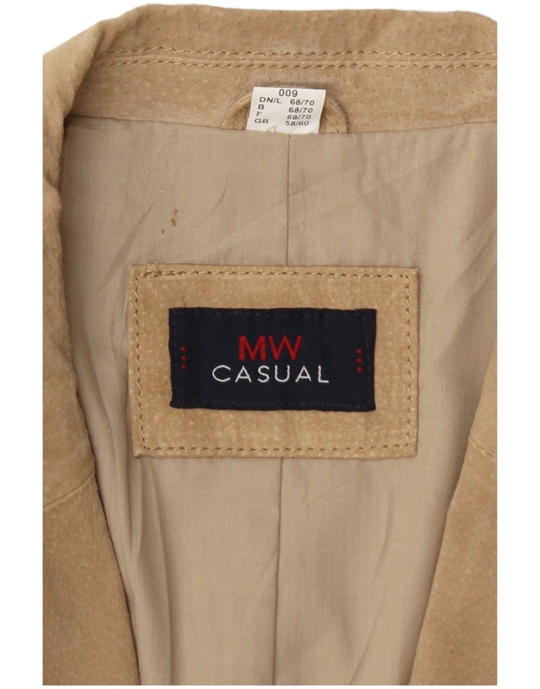 Vintage muška jakna od brušene kože s 2 gumba UK 46 3XL bež kožna