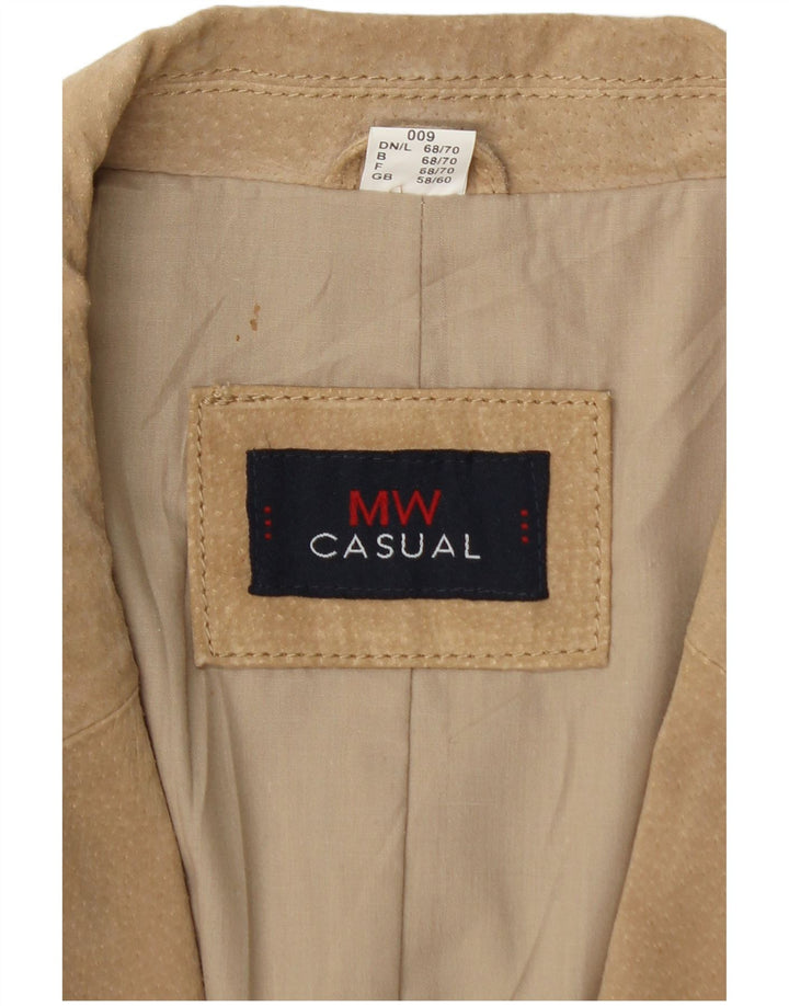 Vintage muška jakna od brušene kože s 2 gumba UK 46 3XL bež kožna