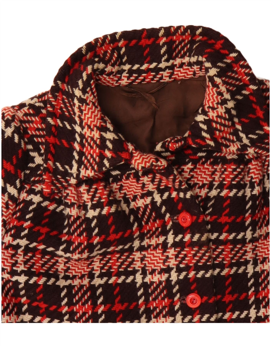 VINTAGE ženski kratki kaput UK 18 XL crveni karirani