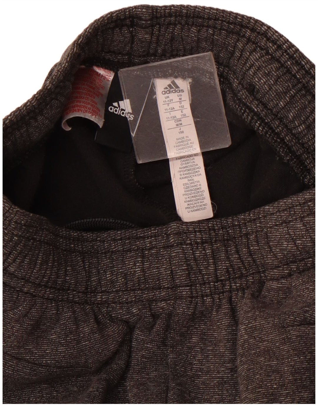 ADIDAS Trenirke za djevojčice, hlače za trčanje, 11-12 godina, sivi flekasti pamuk