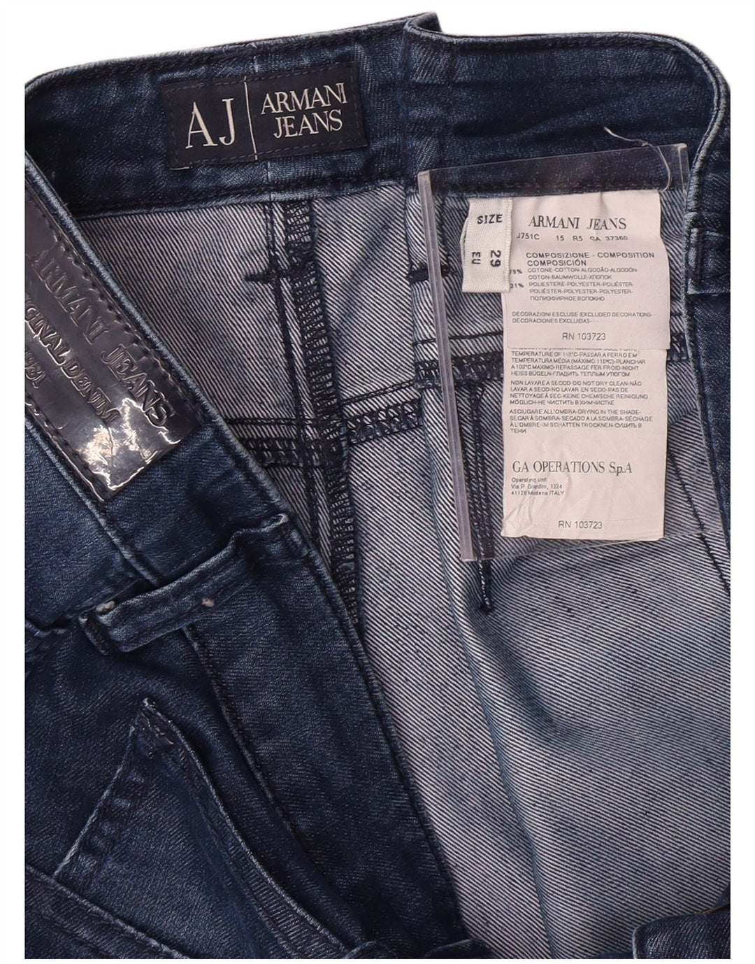 ARMANI Womens Straight Jeans W29 L27  Navy Blue Cotton