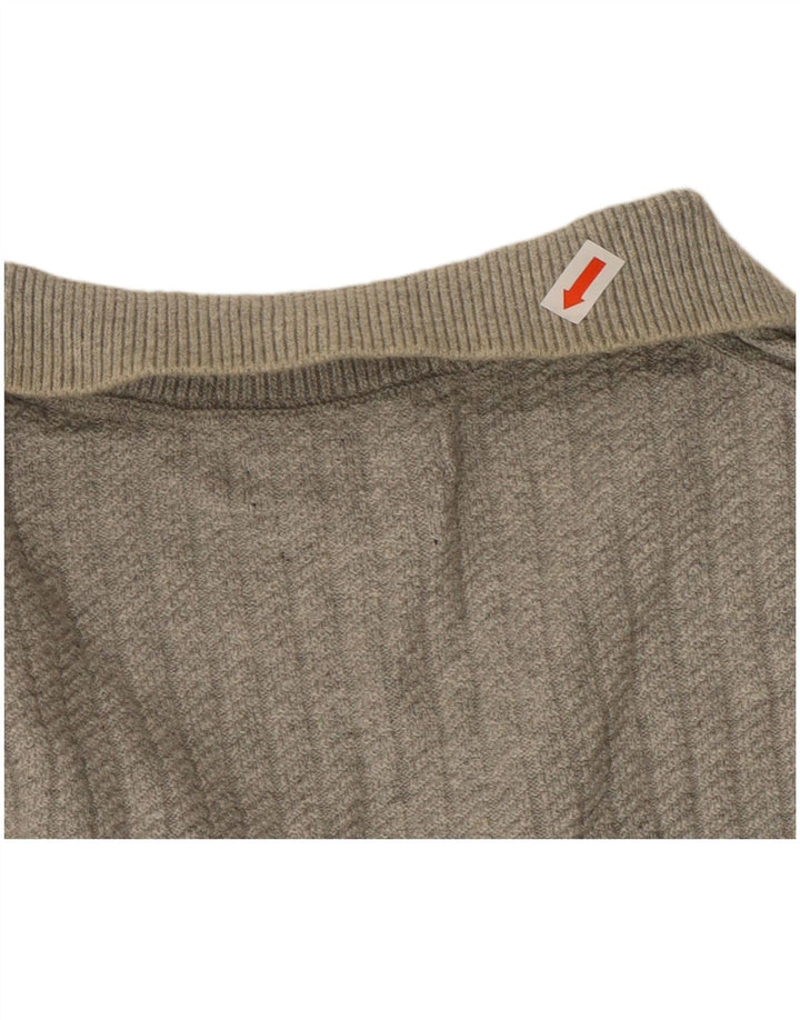 MASSIMO DUTTI Muški džemper s polo ovratnikom, srednje sivi pamuk