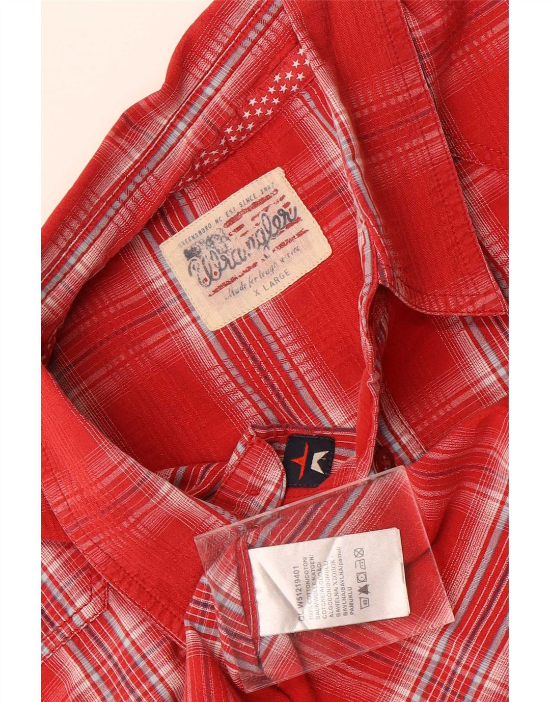 Wrangler muška majica kratkih rukava XL crveni karirani pamuk