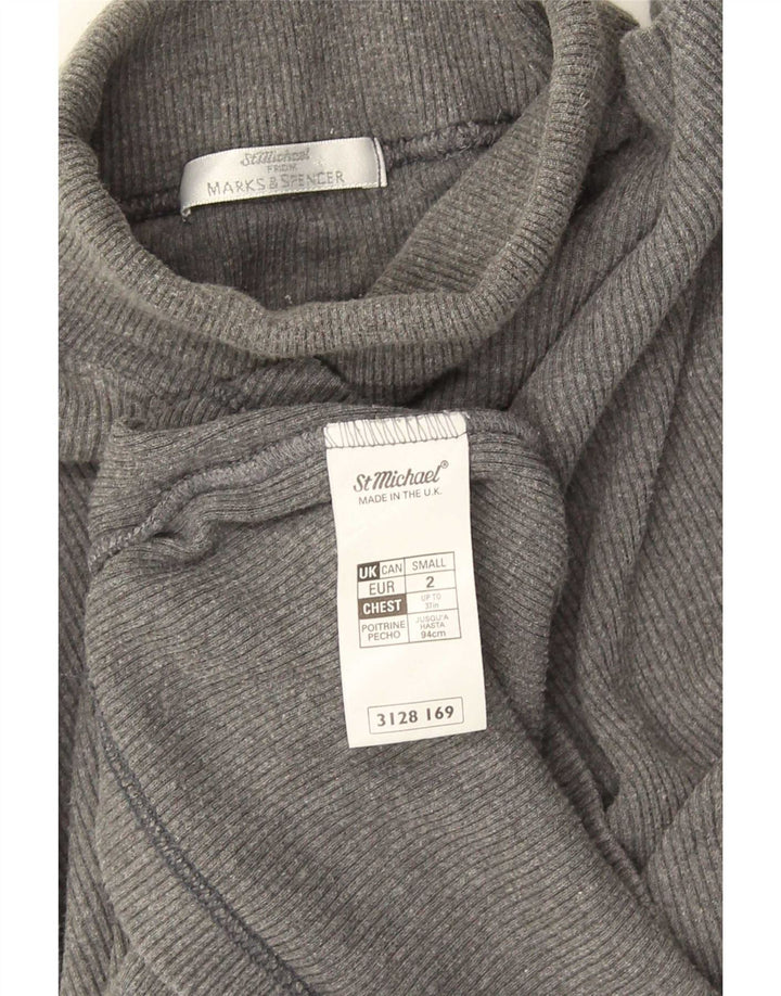 Marks & Spencer muška majica s dugim rukavima na duge rukave, mala, siva, pamučna