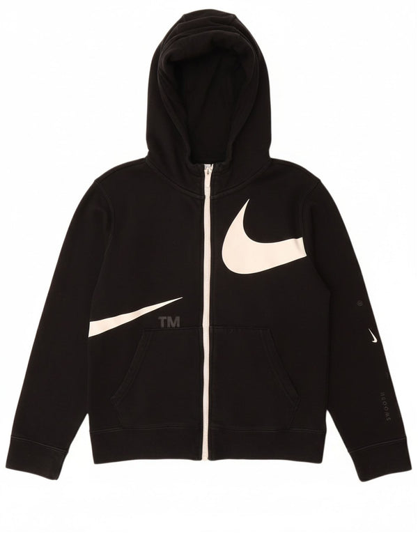 NIKE Boys Swoosh Graphic Zip pulover s kapuljačom 10-11 godina srednje crna