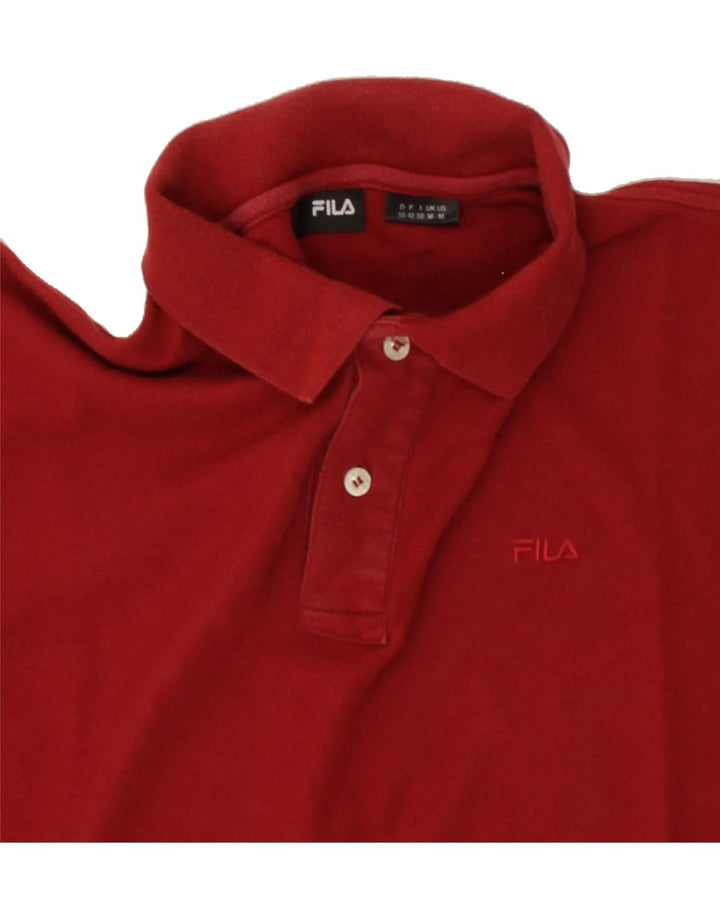 FILA Mens Polo Shirt Medium Burgundy Vintage Fila and Second-Hand Fila from Messina Hembry 