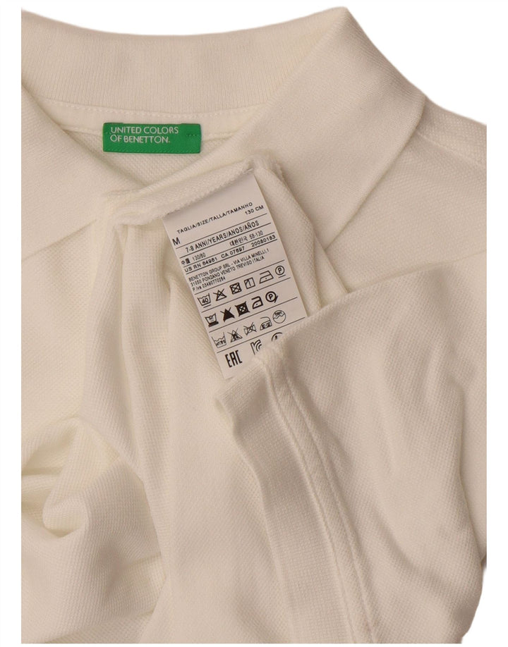 Benetton polo majica za dječake 7-8 godina srednje bijele pamučne boje