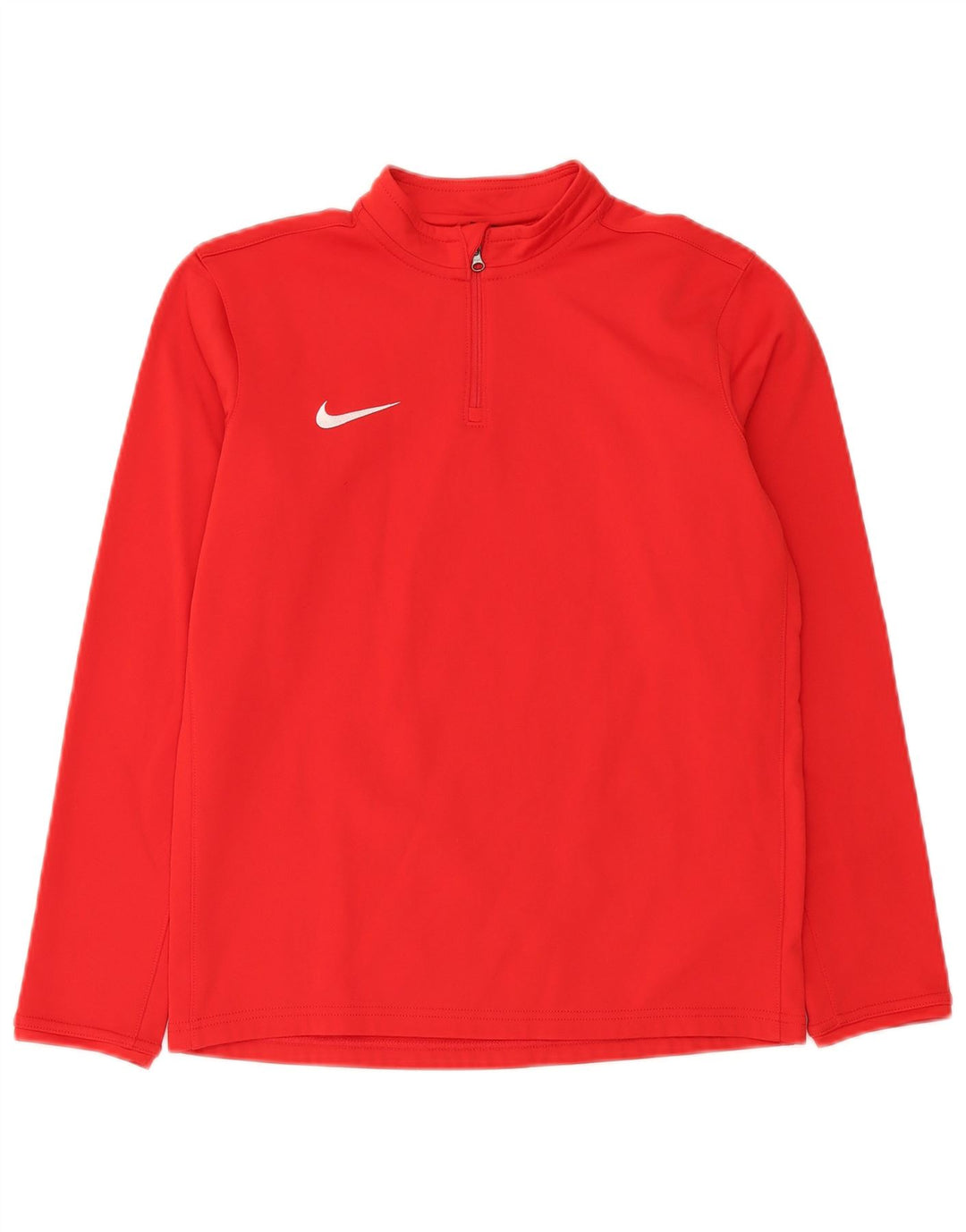Nike Boys Dri Fit Zip Neck Pullover Top Trenirka 13-14 Years XL Red