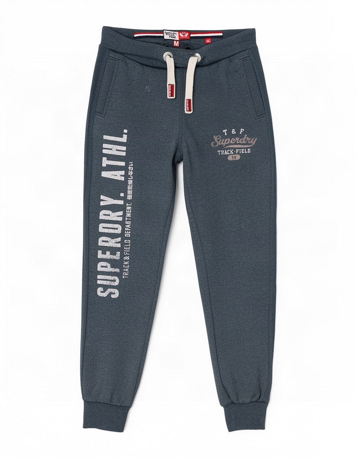 Superdry muške grafičke trenirke Hlače Joggers Srednje sivi pamuk