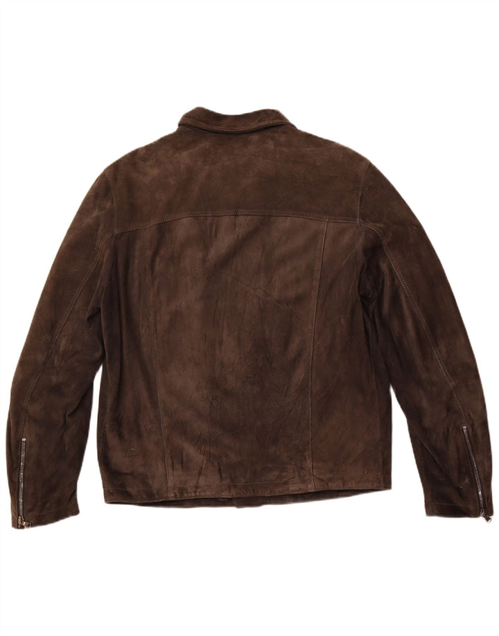 Vintage ženska jakna od brušene kože UK 12 srednje smeđe kože