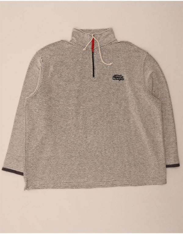 WEIRD FISH Muška majica s izrezom s patentnim zatvaračem 3XL sivi pamuk