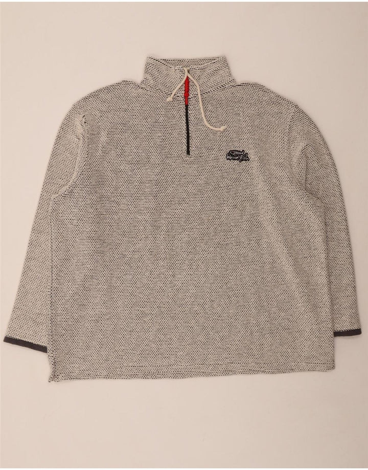 WEIRD FISH Muška majica s izrezom s patentnim zatvaračem 3XL sivi pamuk