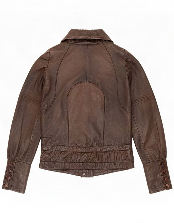 Numph ženska kožna jakna UK 8 Small Brown Classic