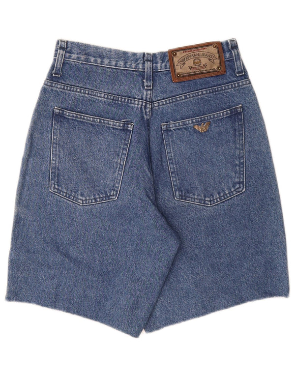 ARMANI Womens High Waist Denim Shorts W29 Medium Blue Cotton