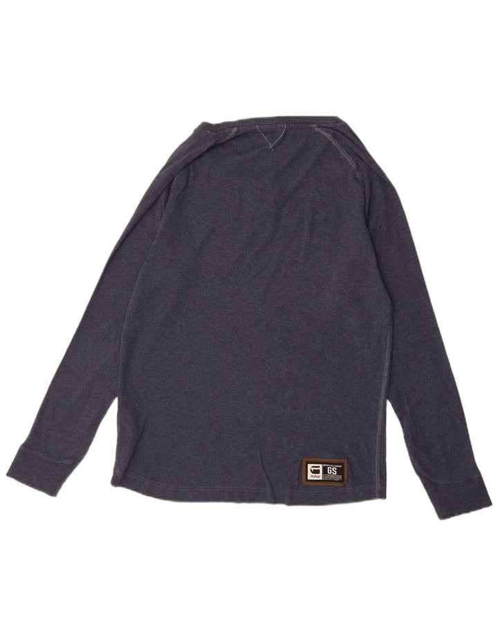 G-STAR muška majica dugih rukava s grafikama, veliki tamnoplavi pamuk