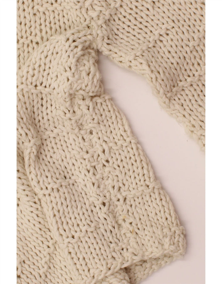 VINTAGE Womens Turtle Neck Jumper Sweater UK 12 Medium Off White Vintage Vintage and Second-Hand Vintage from Messina Hembry 