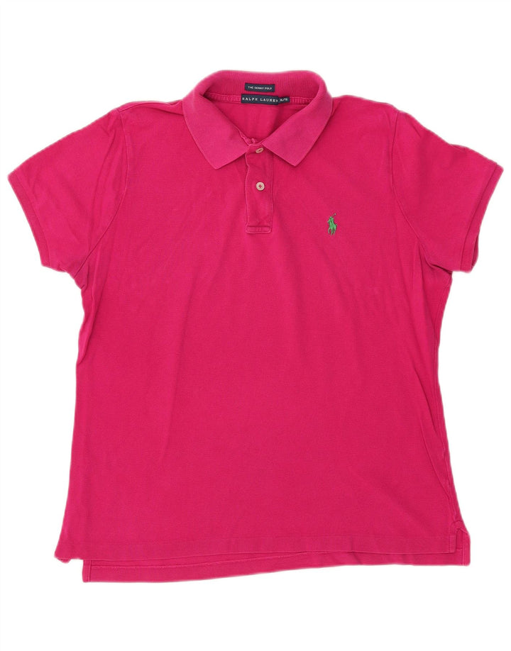 RALPH LAUREN Ženska uska polo majica UK 18 XL, ružičasti pamuk