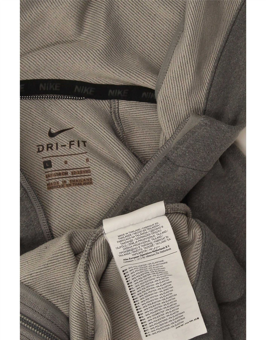 Nike Ženski Dri Fit Zip pulover s kapuljačom UK 14 veliki sivi poliester