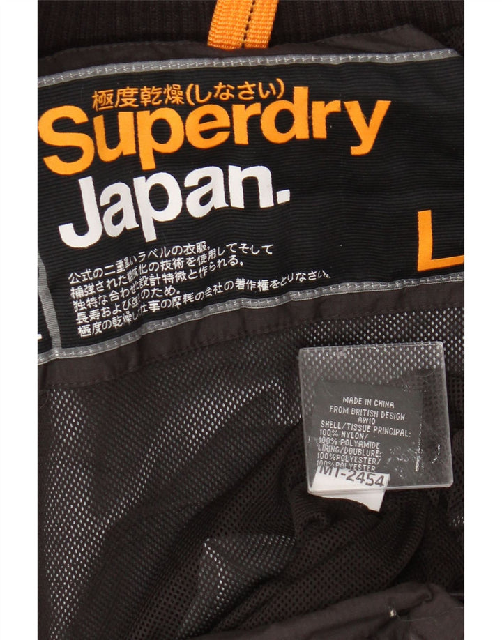 Superdry ženska kišna jakna UK 14 Veliki crni najlon