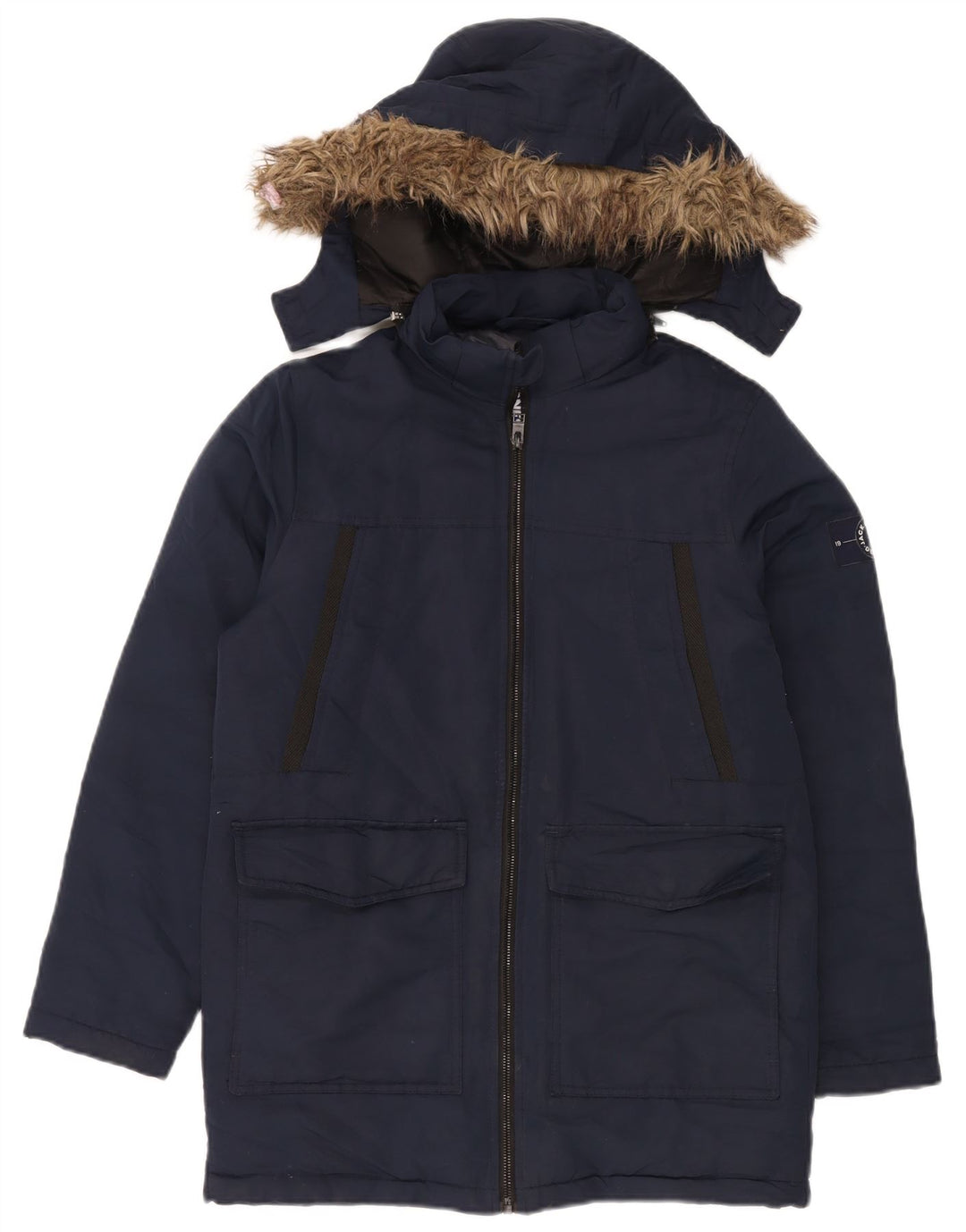 Jack & Jones Boys Podstavljeni kaput s kapuljačom 13-14 godina tamnoplavi poliester