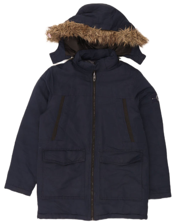 Jack & Jones Boys Podstavljeni kaput s kapuljačom 13-14 godina tamnoplavi poliester