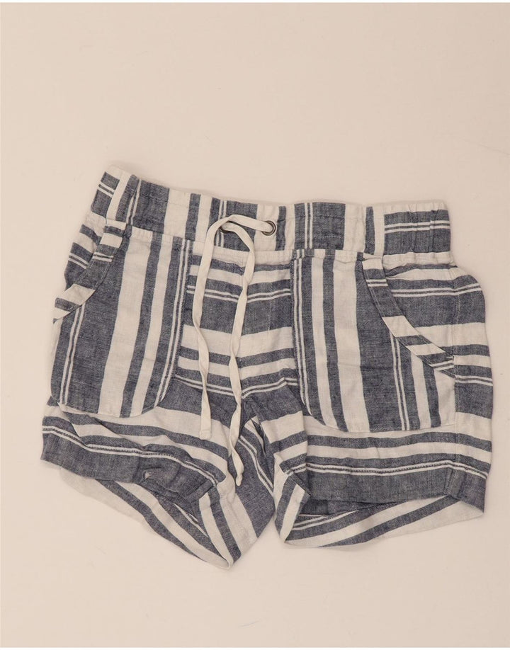 ATHLETA Womens Casual Shorts W30 Medium Blue Striped Linen