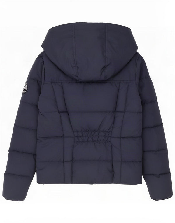 Ženska podstavljena jakna s kapuljačom Abercrombie & Fitch UK 10 Small Navy Blue