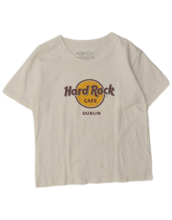 Hard Rock Cafe Ženska majica kratkih rukava Dublin Graphic UK 14 Large White Cotton