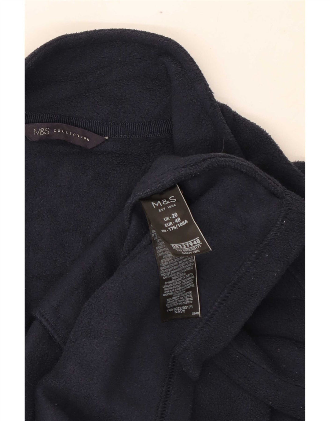 Marks & Spencer ženska jakna od flisa UK 20 2XL tamnoplavi poliester