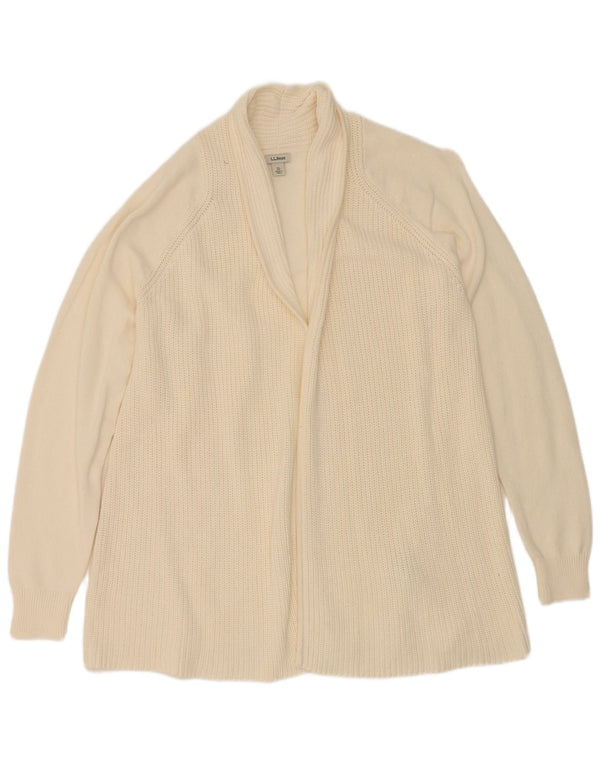 L.L.Bean ženski otvoreni kardigan pulover UK 18 XL sivobijeli pamuk