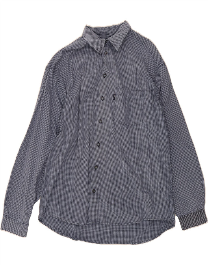S.OLIVER Mens Shirt XL Navy Blue Check Cotton Vintage S.Oliver and Second-Hand S.Oliver from Messina Hembry 