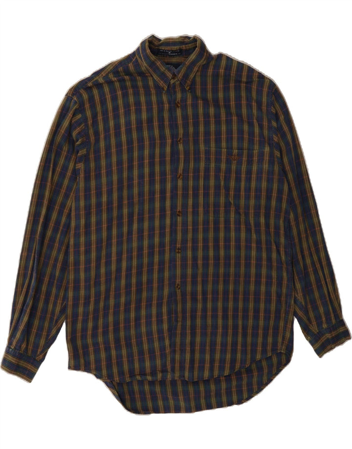 DOCKERS Mens Shirt Medium Navy Blue Check Cotton Vintage Dockers and Second-Hand Dockers from Messina Hembry 