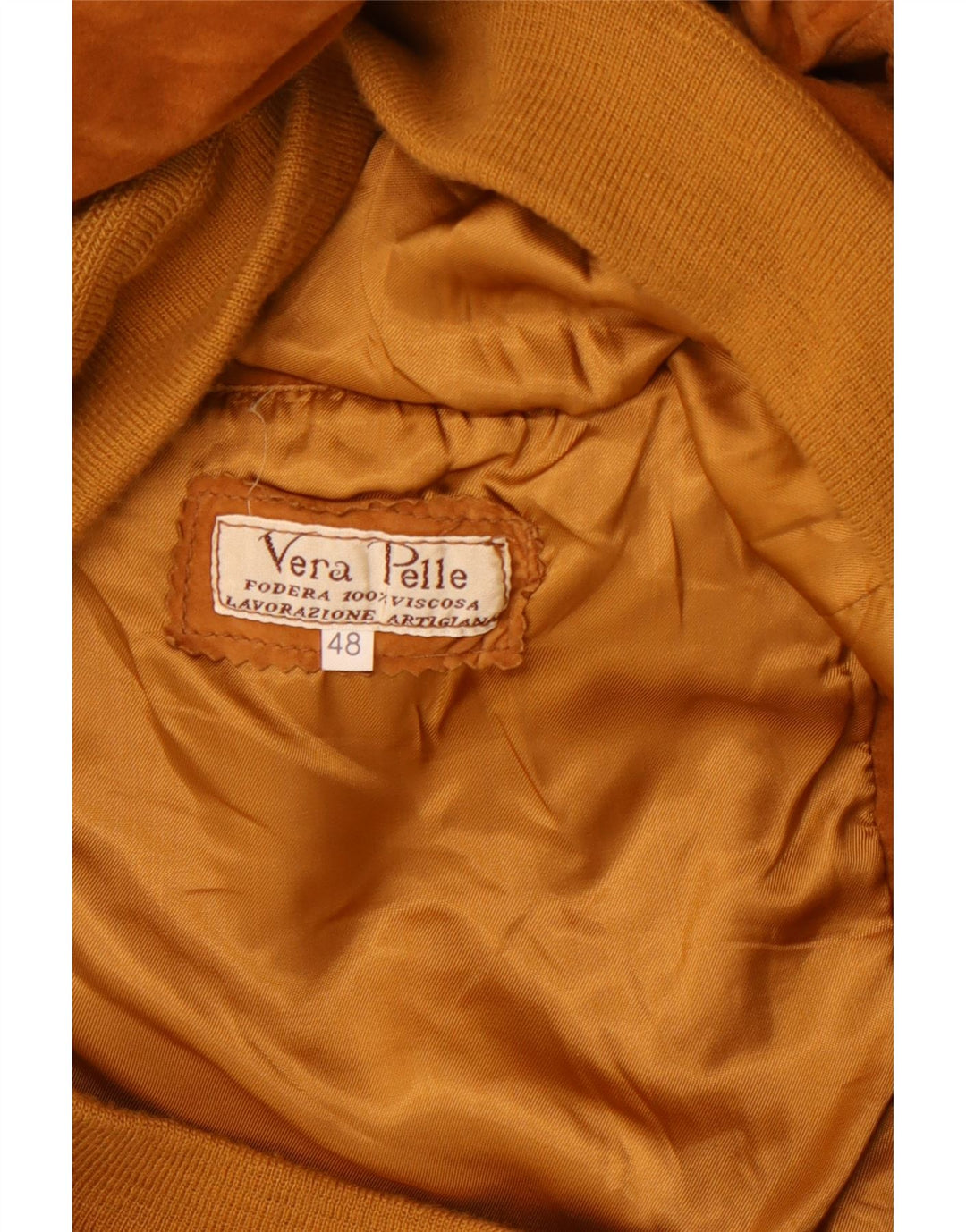 LAVORAZIONE ARTIGIANA Muška bomber jakna od brušene kože IT 48 srednje smeđa koža