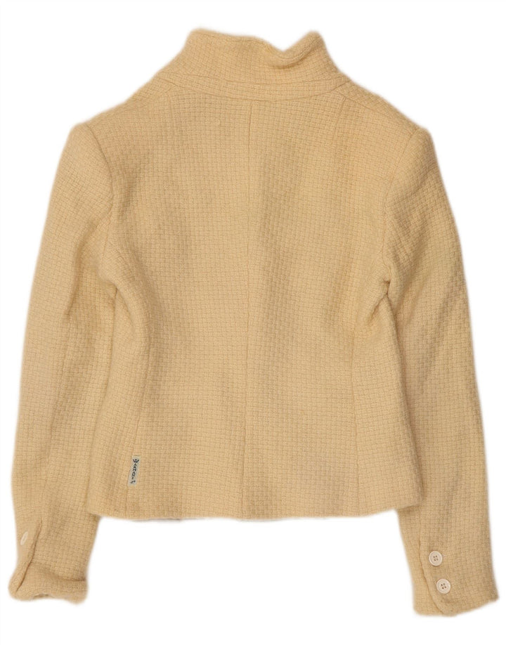 ARMANI JEANS Ženski kratki sako sa 3 gumba UK 12 Srednje bež vuna