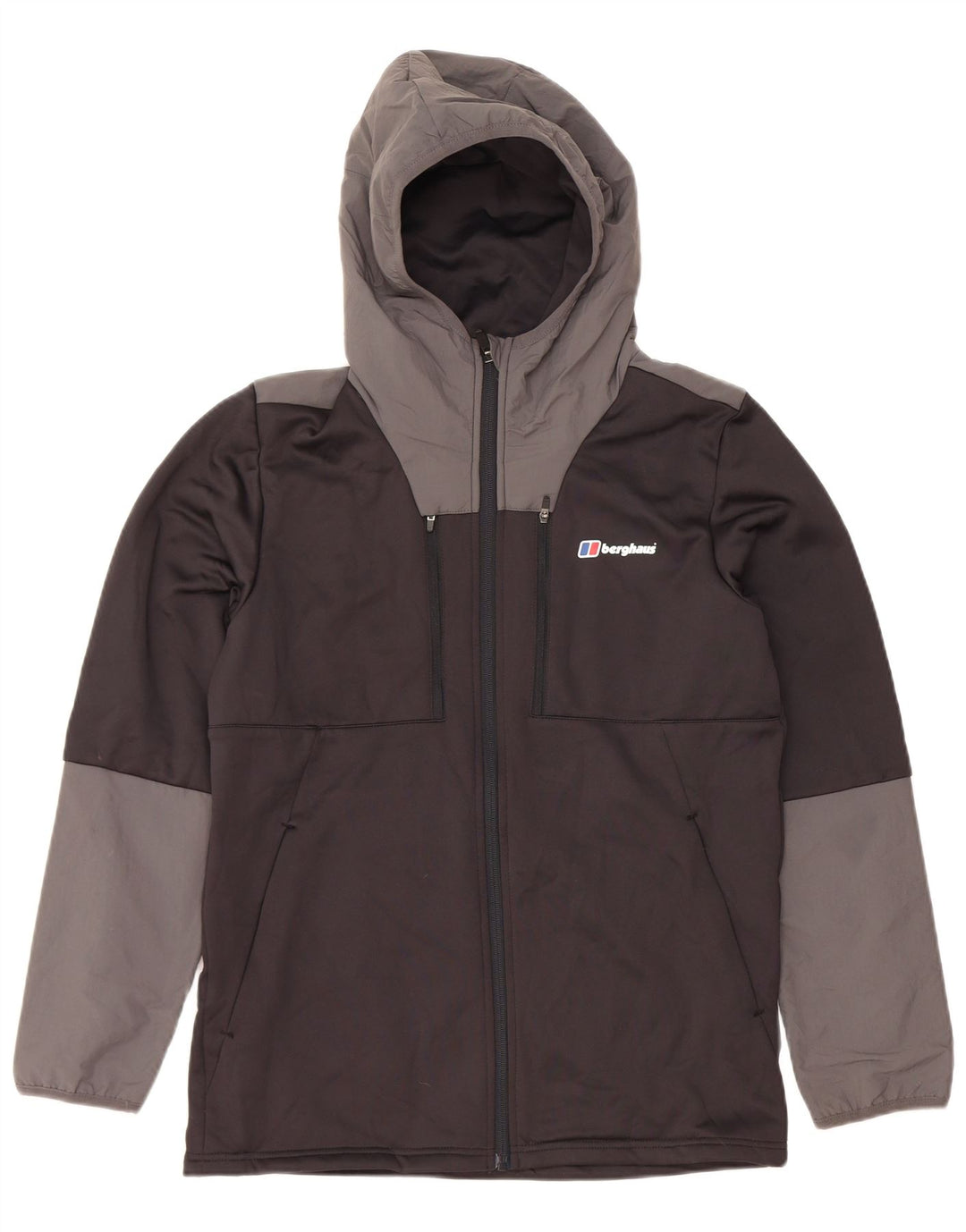 BERGHAUS pulover s kapuljačom na patentni zatvarač 12-13 godina, crni poliester