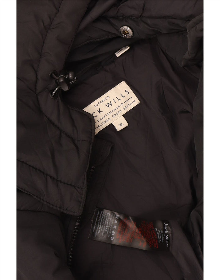 Jack Wills muška podstavljena jakna s kapuljačom UK 42 XL crni poliester