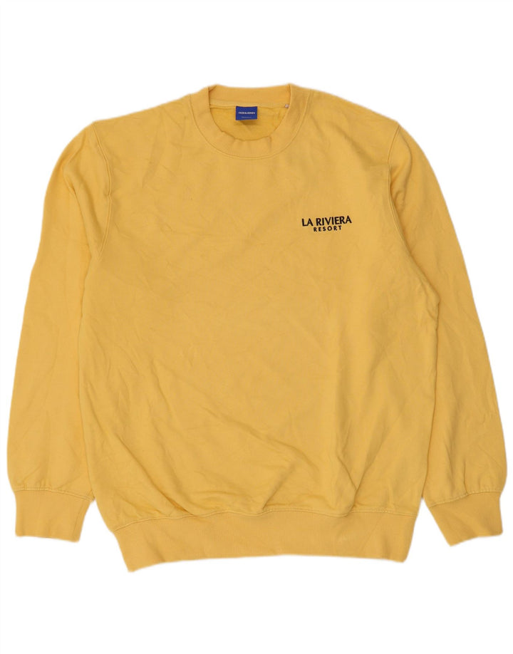 Jack & Jones, veliki žuti pamučni džemper s grafičkim motivima