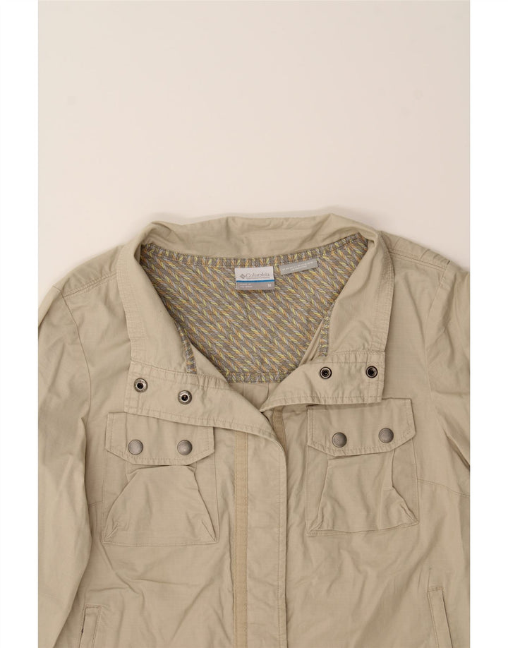 COLUMBIA Womens Bomber Jacket UK 14 Medium Beige Cotton Vintage Columbia and Second-Hand Columbia from Messina Hembry 